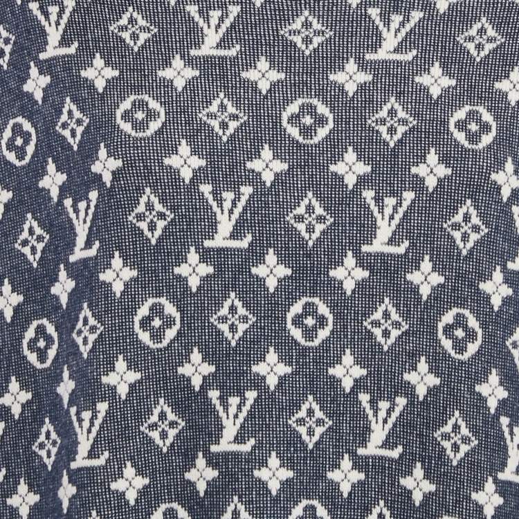 Louis Vuitton Blue Logo Jacquard Knit Sleeveless Dress – Size XL