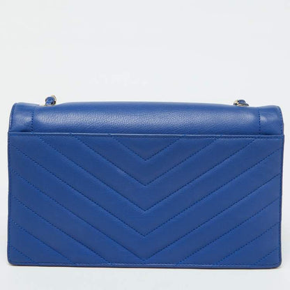 Chanel Blue Chevron Leather Medium Coco Envelope Flap Bag – Gold Hardware