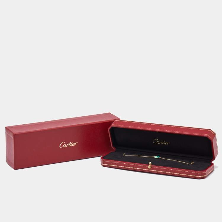 Cartier Amulette De Cartier Chrysoprase Diamond 18k Yellow Gold XS Model Bracelet