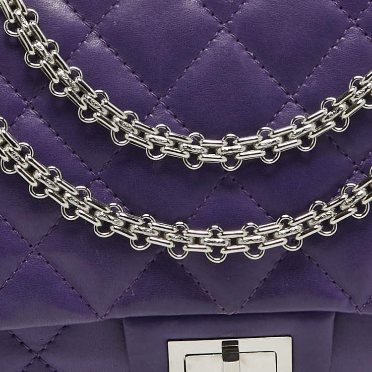 Chanel Purple Quilted Leather Reissue 2.55 Classic 227