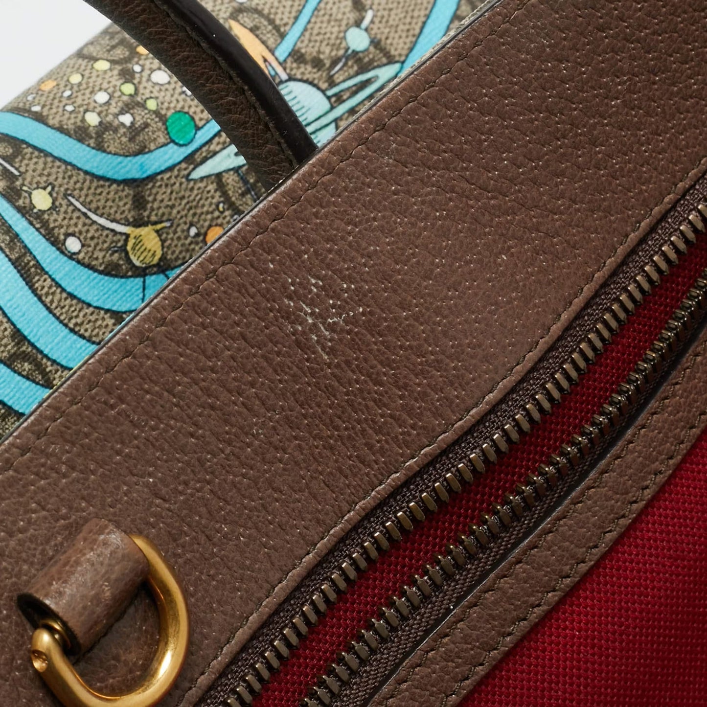 Gucci x Disney Multicolor Donald Duck GG Supreme Canvas and Leather Interlocking G Shopping Tote