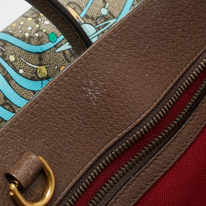 Gucci x Disney Multicolor Donald Duck GG Supreme Canvas and Leather Interlocking G Shopping Tote