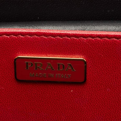 Prada Cahier Black Velvet and Leather Shoulder Bag