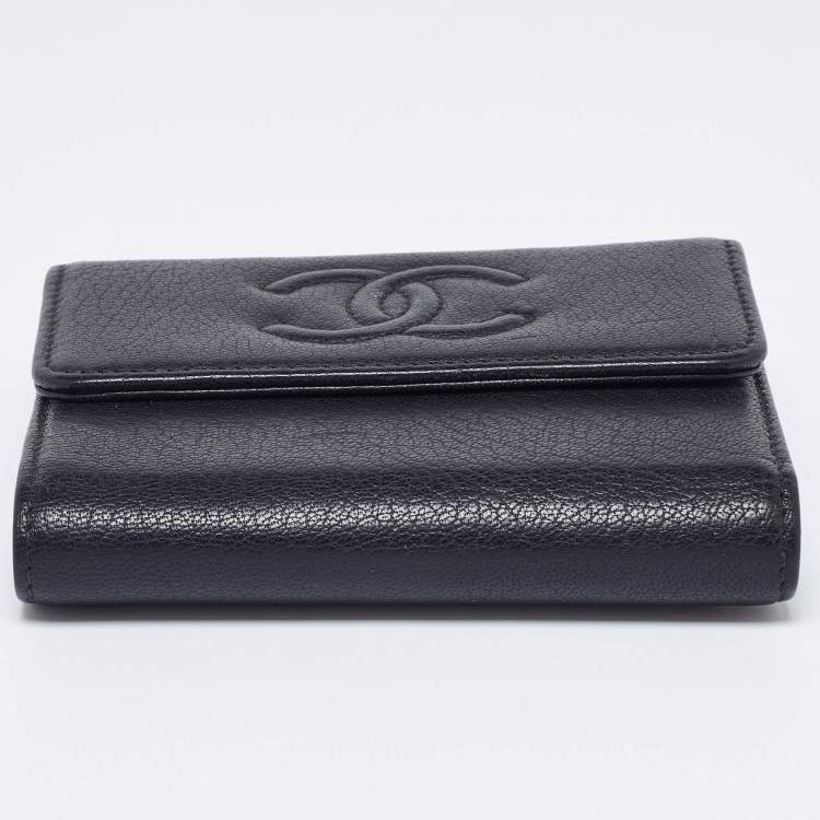 Chanel Black Timeless CC Flap Trifold Wallet – Caviar Leather
