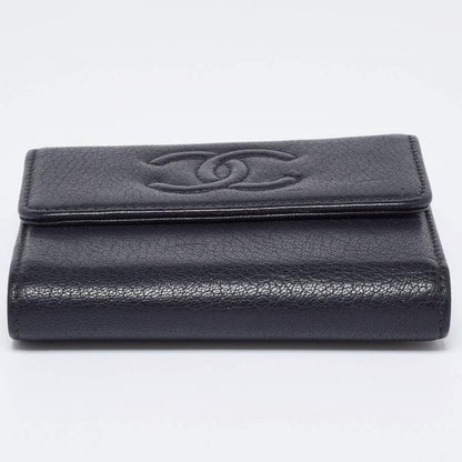Chanel Black Timeless CC Flap Trifold Wallet – Caviar Leather