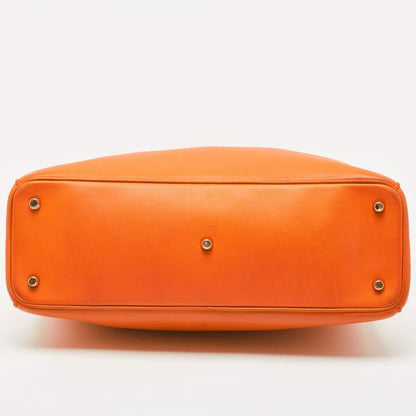 Dior Large Orange Leather Diorissimo Shopper Tote – With Pouch