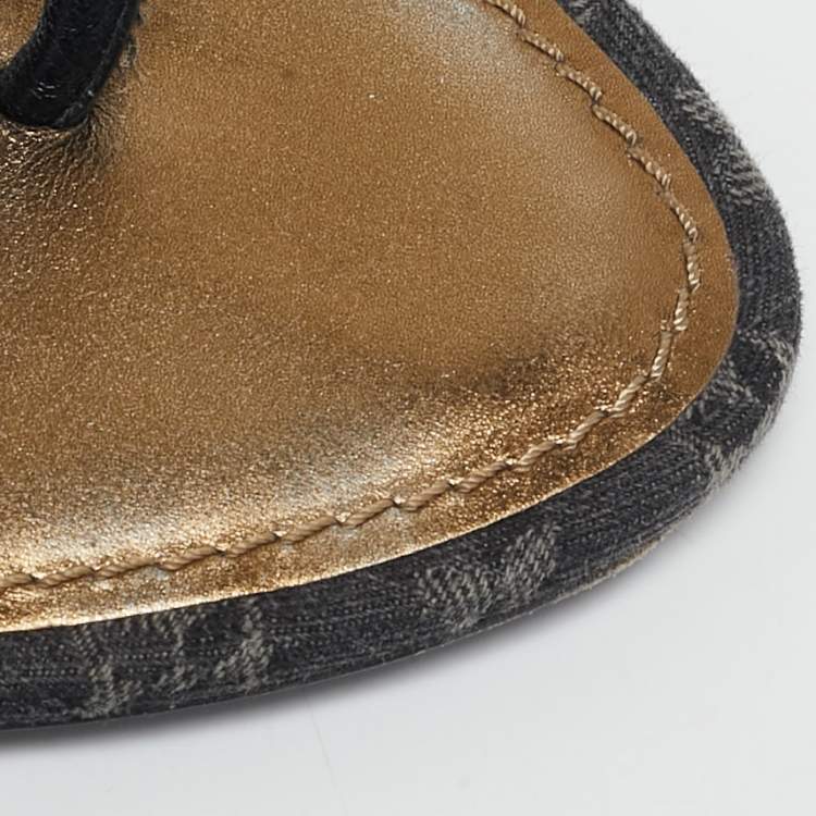 Louis Vuitton Monogram Denim Thong Sandals Size 37