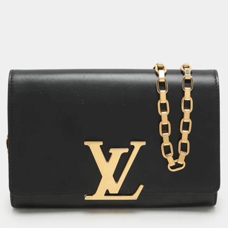Louis Vuitton Black Leather Chain Louise GM