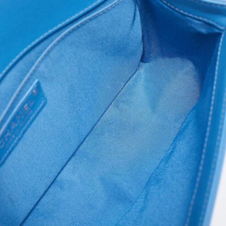 Chanel Medium Boy Bag in Light Blue Quilted Leather