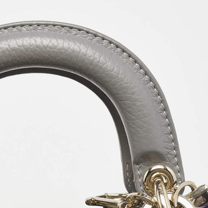 Dior Mini Diorissimo Tote in Grey Leather