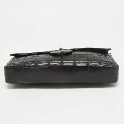 Chanel Black Quilted Leather Chocolate Bar East West