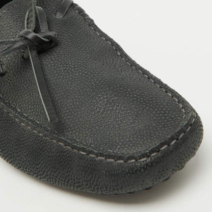 Tod’s Dark Grey Leather Gommino Bow Loafers - Size 39.5