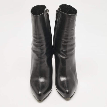Dior Black Leather Zipped Ankle Length Boots Size 36
