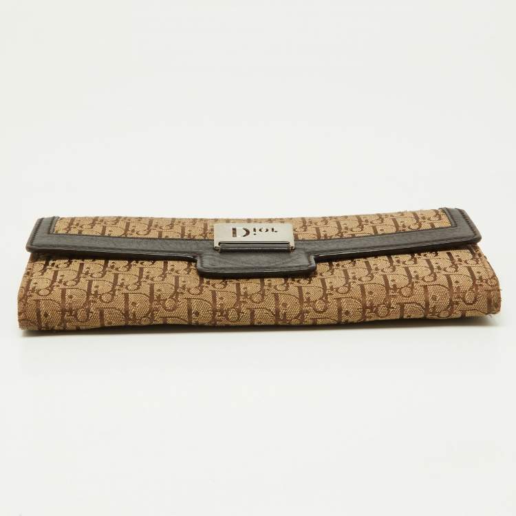 Dior Oblique Beige/Brown Leather  Wallet