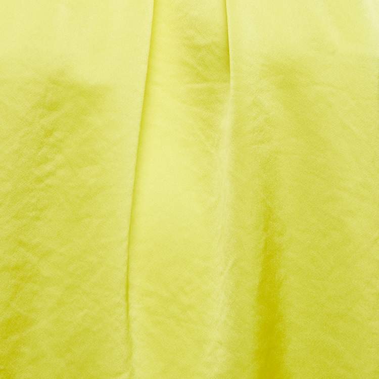 Polo Ralph Lauren Yellow Satin Pleated Sleeveless Top - Size S