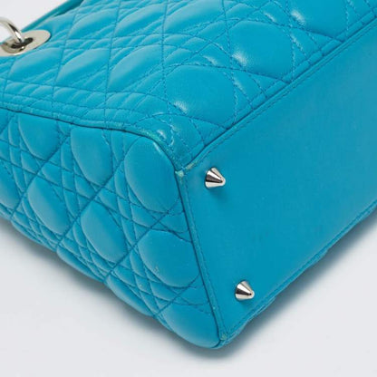 Dior Turquoise Blue Medium Lady Dior Tote