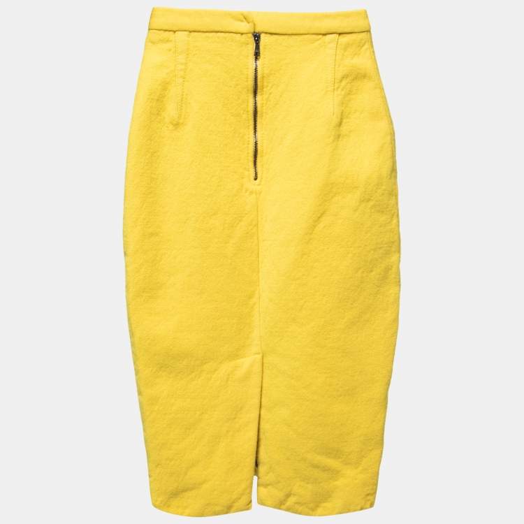 Dolce & Gabbana Yellow Wool Pencil Skirt – Size S