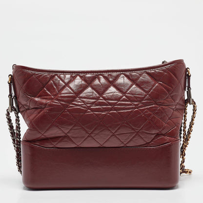 Chanel Red Quilted Leather Medium Gabrielle Hobo