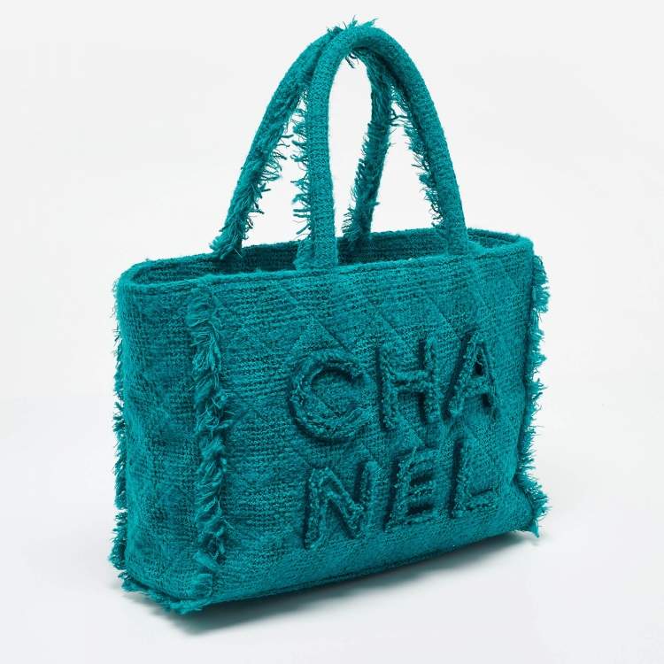 Chanel Medium Shopper Tote in Green Tweed