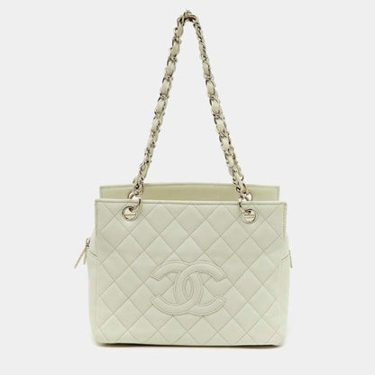 Chanel Off White Caviar Leather Petite Timeless Shopper Tote