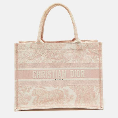 Dior Pink Embroidered Canvas Small Dioriviera Book Tote – Medium