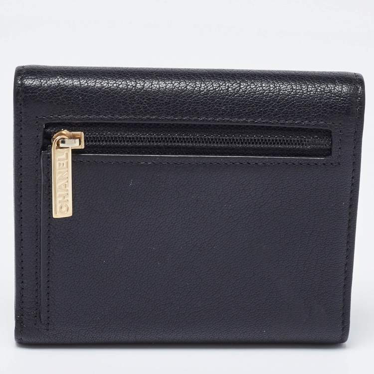 Chanel Black Timeless CC Flap Trifold Wallet – Caviar Leather