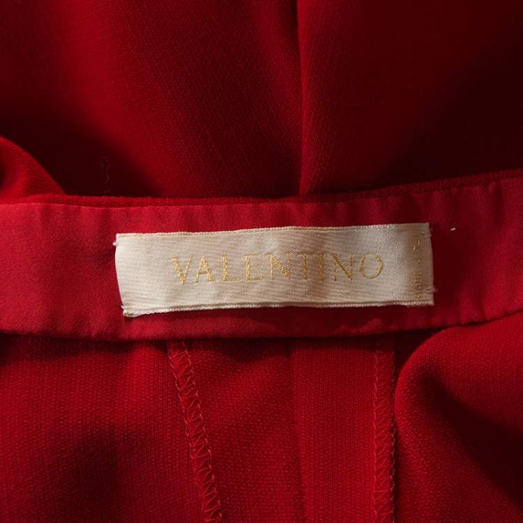 Valentino Red Wool Crepe Tailored Trousers – Size M