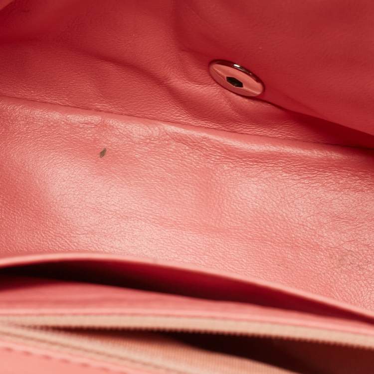 Chanel Pink Chevron Patent Leather Jumbo Flap Bag