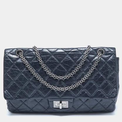 Chanel Navy Blue Quilted Aged Leather Reissue 2.55 Flap Bag