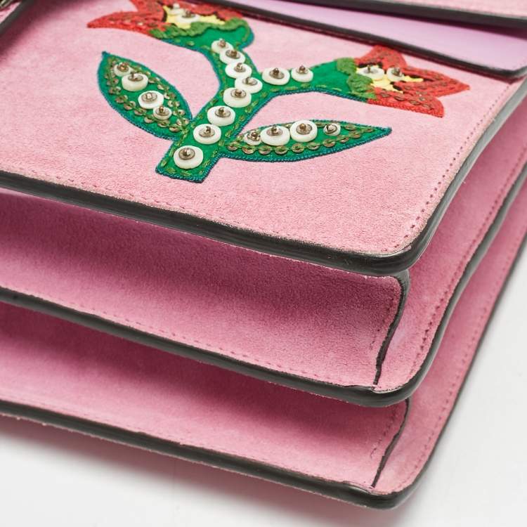 Gucci Pink Suede Dionysus Medium Shoulder Bag