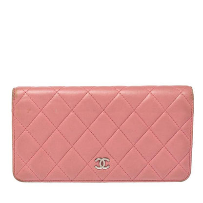 Chanel Pink Quilted Leather L Yen Wallet – Classic Long Bifold