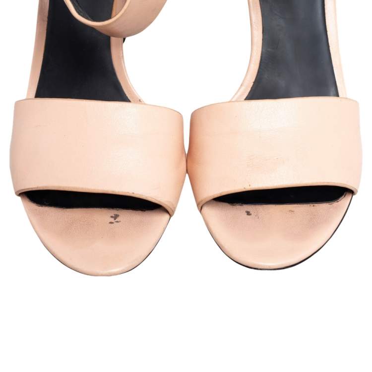 Alexander Wang Beige Leather Ankle Cuff Sandals Size 40