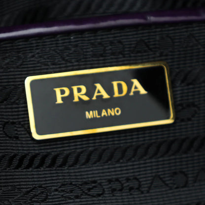 Prada Purple Vernice Leather Promenade Bag