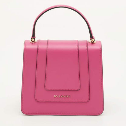 Bvlgari Serpenti Forever Small Pink Leather Flap Top Handle Bag