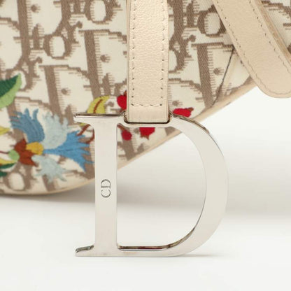 Dior Oblique Floral Embroidered Saddle Bag