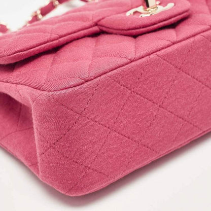 Chanel Pink Quilted Jersey Small Classic Flap Bag