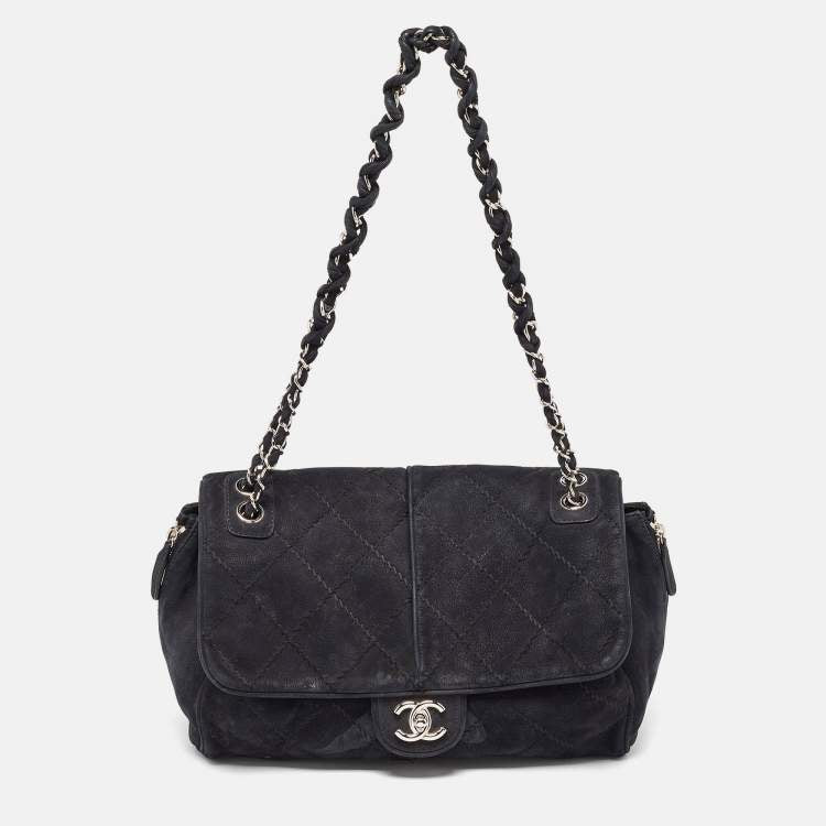 Chanel Black Nubuck Leather Darjeeling Flap Bag – Fair Condition