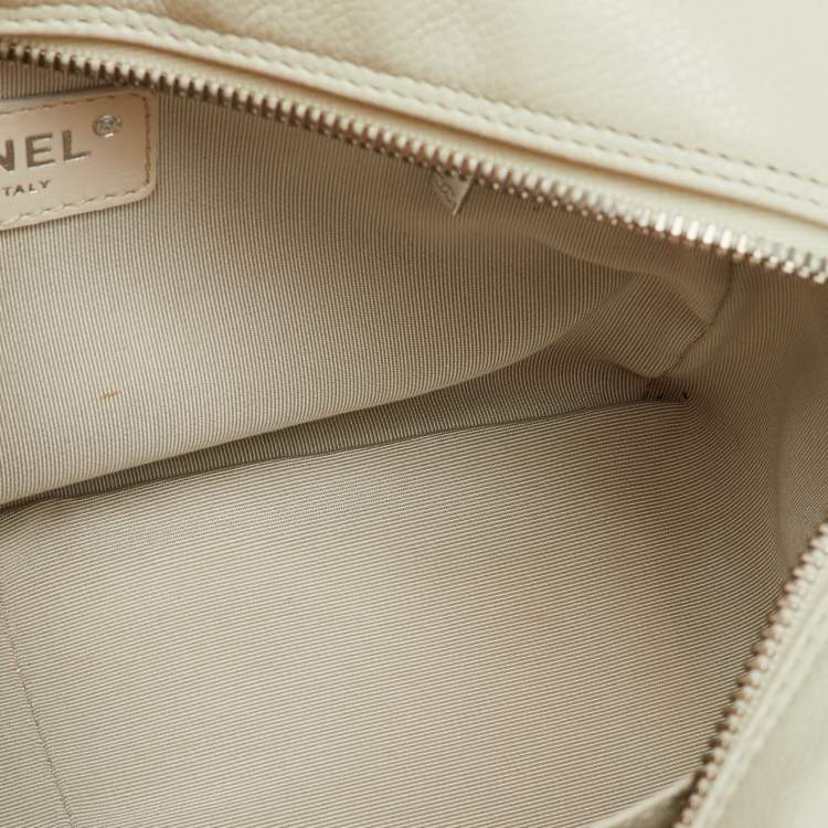 Chanel Off White Caviar Leather Petite Timeless Shopper Tote