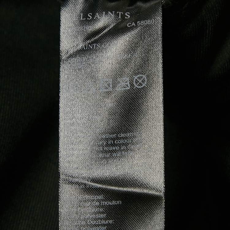 AllSaints Black Leather Biker Jacket – Women’s Size S