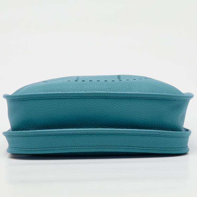 Hermès Evelyne III PM Bag in Turquoise Blue Togo Leather