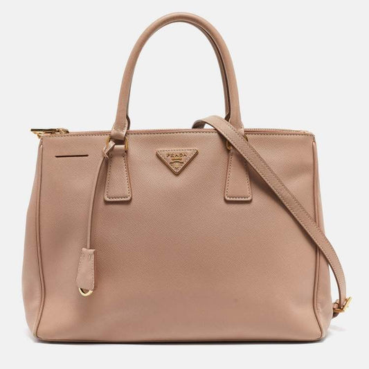 Prada Dusty Pink Saffiano Lux Leather Double Zip Tote – Medium Size