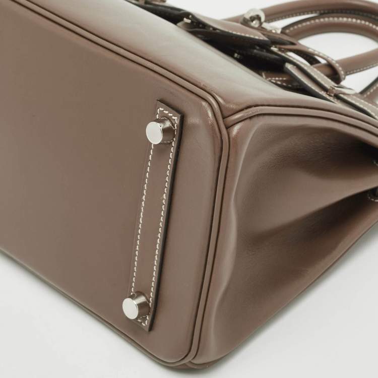 Hermès Birkin 25 Etoupe Tadelakt Leather Bag