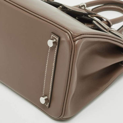 Hermès Birkin 25 Etoupe Tadelakt Leather Bag