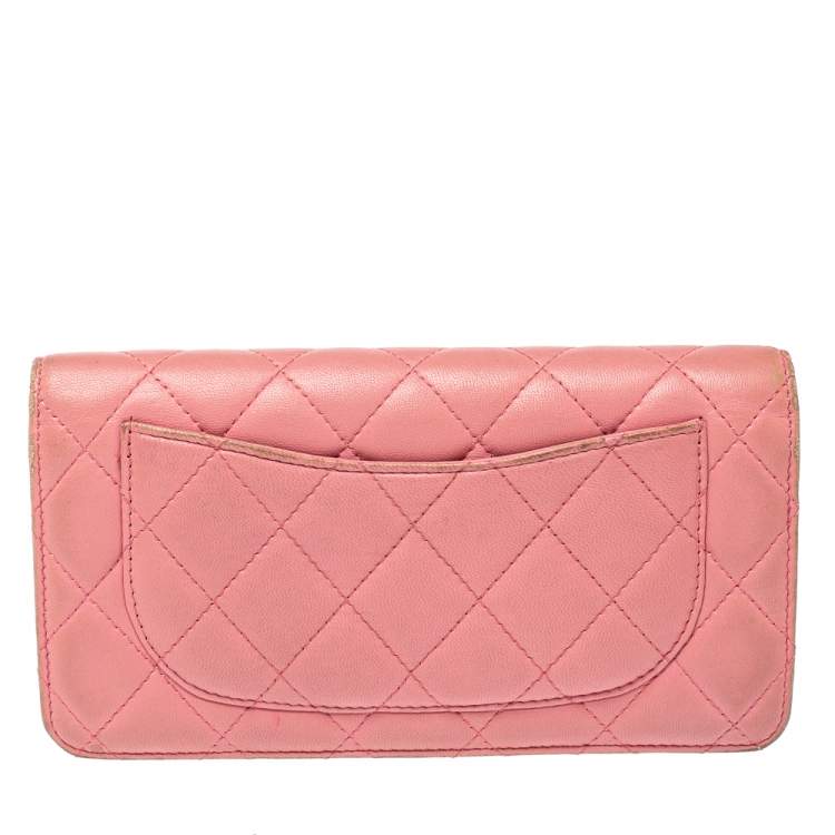 Chanel Pink Quilted Leather L Yen Wallet – Classic Long Bifold