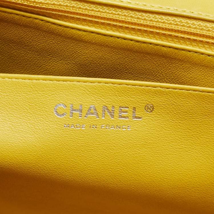Chanel Yellow Quilted Lambskin Maxi Classic Single Flap Bag – Fair Condition
