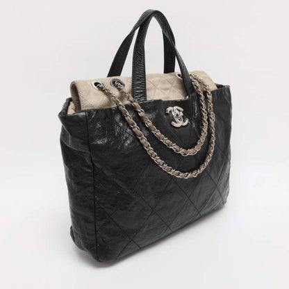 Chanel Black Quilted Glazed Leather Portobello Tote