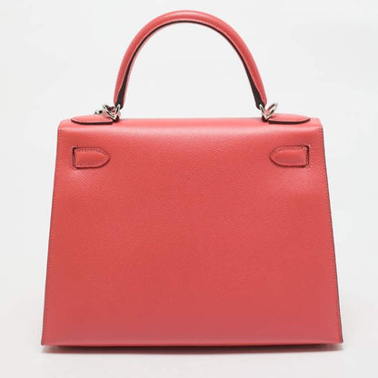 Hermès Rose Jaipur Epsom Leather Palladium Finish Kelly Sellier 28 Bag