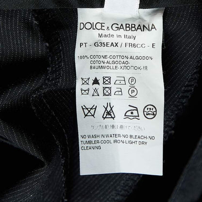 Dolce & Gabbana Black Pinstriped Cotton Tapered Trousers – Size XXL