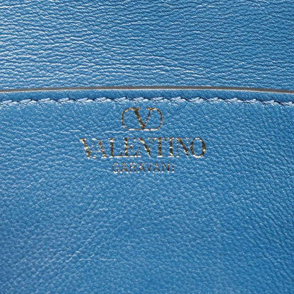 Valentino VLogo Medium Blue Denim and Leather Shoulder Bag