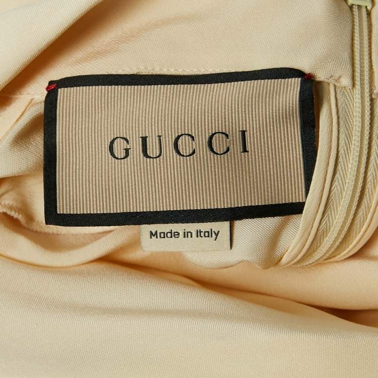 Gucci Cream Silk Drape Detail Mini Dress – Size L – Brand New
